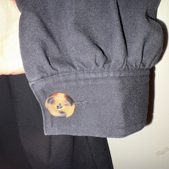 Tuckernuck Black Puff Sleeve Button Down Dress Size M - Picture 7 of 9